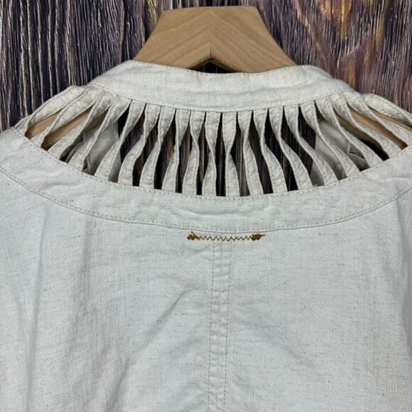 Anthropologie Hei Hei Ladder Linen Cut Out Jacket Size M/L - Picture 9 of 16